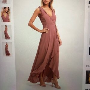 Lulus pink wrap dress